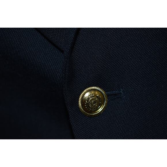 Stafford Blazer Sportscoat Jacket Gold Buttons Mens Size 44 Long 2Btns Navy Blue - Picture 4 of 10